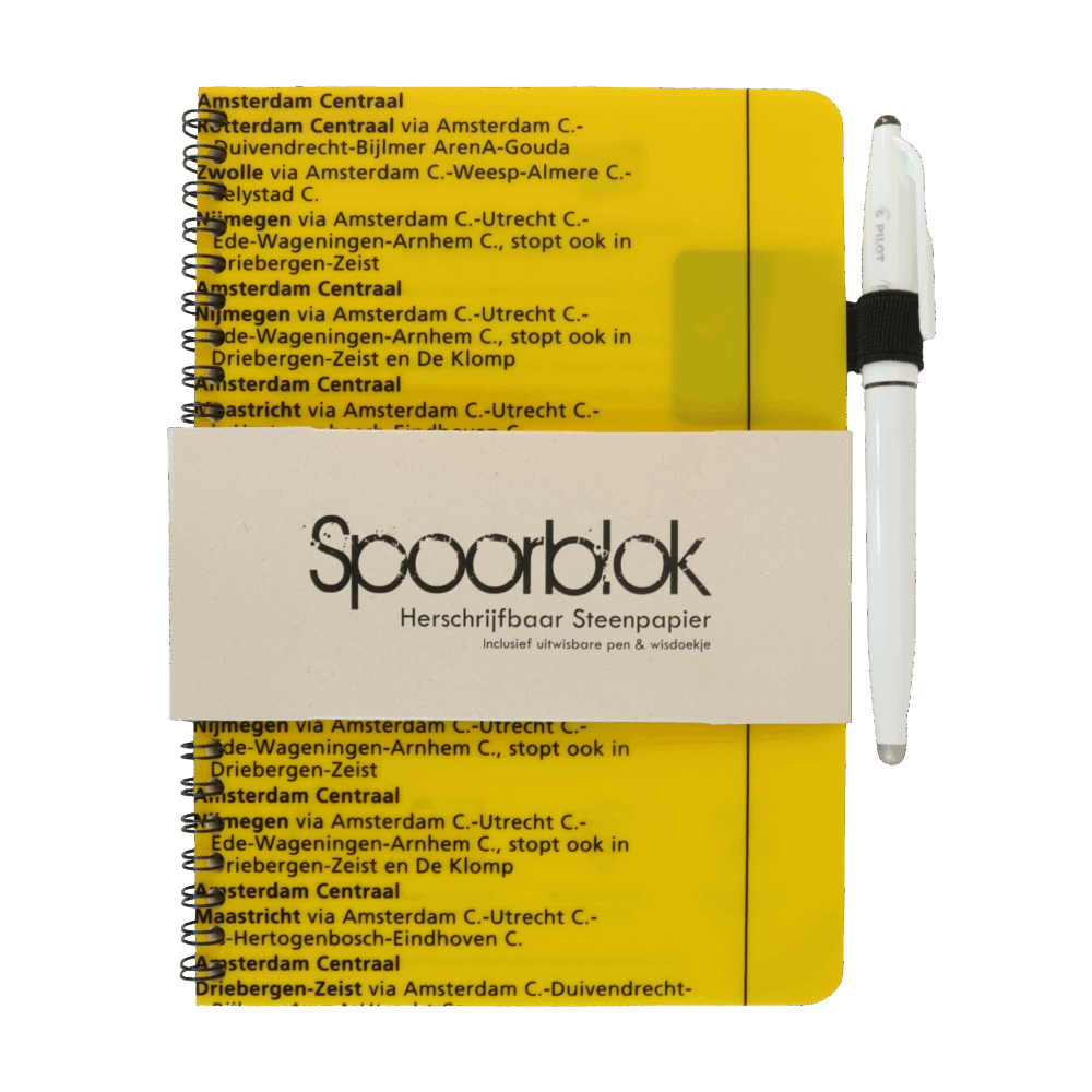 Spelblok met uitwisbare pen en wisdoekje, herbruikbaar en ideaal voor aantekeningen.